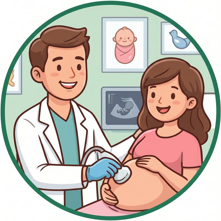 Atención de control prenatal con ecografía